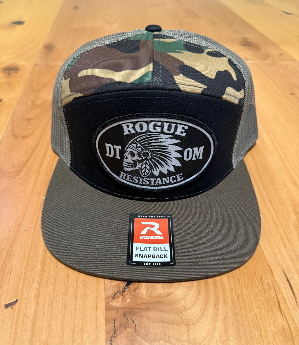 Native Skull 7 Panel Snapback Hat — Don't Tread on Me