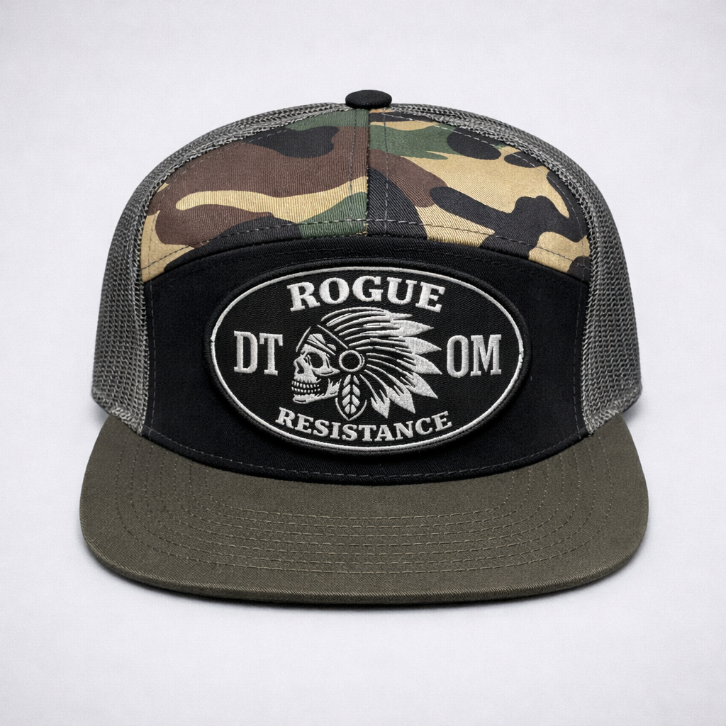 Native Skull 7 Panel Snapback Hat — Don't Tread on Me